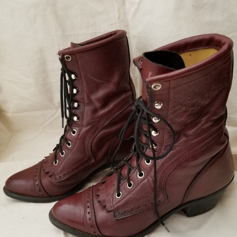 Vintage Red Victorian Boots 7.5